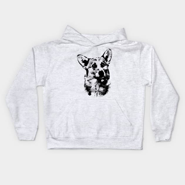 Welsh Corgi Kids Hoodie by Nartissima